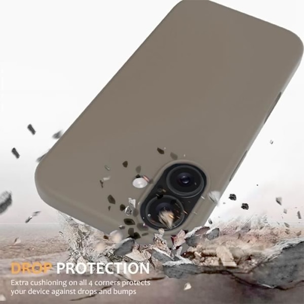 Skyddsväska - BOOLING - för iPhone 16 Plus - Flytande Silikon - Slim - Rep-resistent Grå
