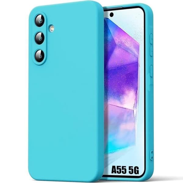 Coque - Booling - för Samsung Galaxy A55 5G - Silikon Vätska - Blå - Matt Effekt Blå