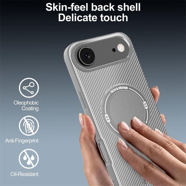 Skyddshölje - BOOLING - för iPhone Air - med Magnetring och Stativ Grå - 2 Härdade Glas Grå