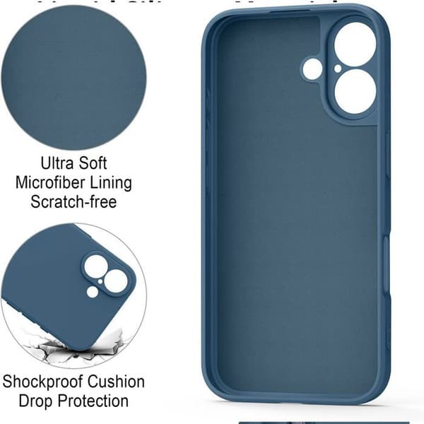 Skyddsskal - BOOLING - för iPhone 17 Pro Max - Slim Silicone Blå Marin - 2 Härdat Glas marinblå