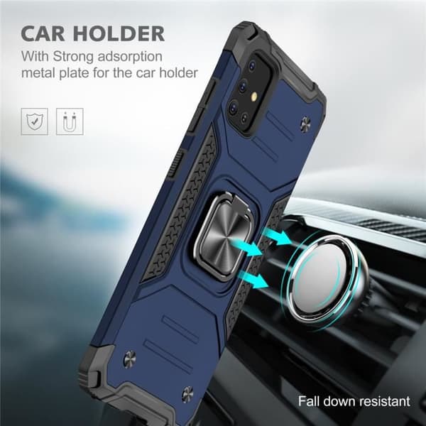 Coque - Samsung - Galaxy A51 - Dubbel förstärkt lager - Stöttålig - Stödring Blå