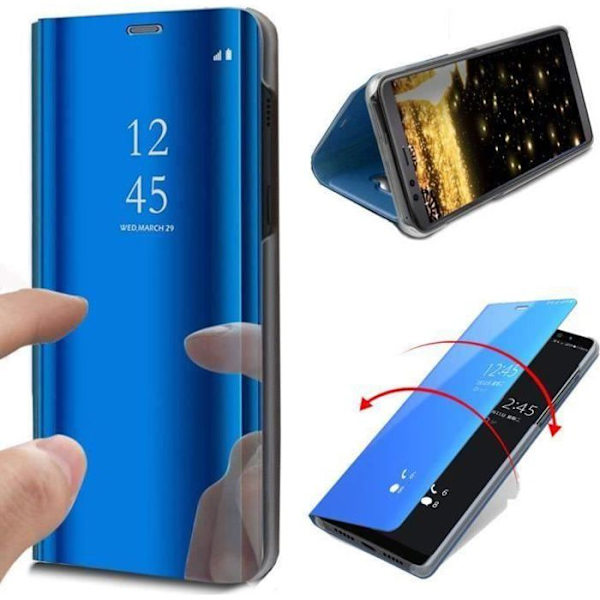 Fodral för Samsung A71 Flip Cover Fodral Flip Mirror Fodral blå