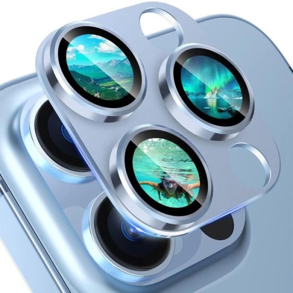 Linsskydd för iPhone 13 Pro - iPhone 13 Pro Max - Härdat glas Fullt skydd Anti-Scratch Blå