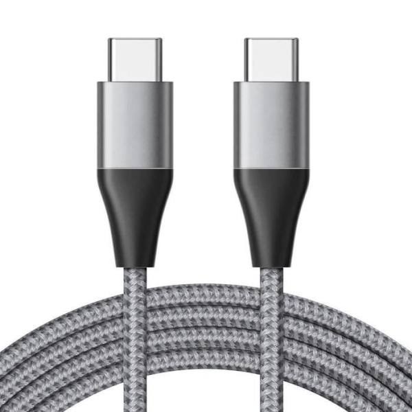 USB-C till USB-C Snabbladdningskabel 3A för Google Pixel 9 - 9 Pro - 8 - 8a - 8 Pro - 7 - 7a - 7 Pro - 6 - 6 Pro - Grå Nylon 1M Grå