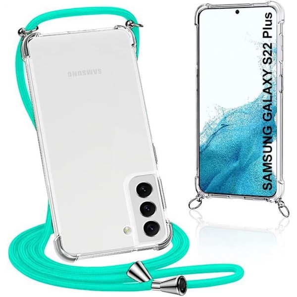 Coque - Samsung - S22 Plus - Mjuk - Ultra-transparent - Grön halsrem Transparent-Grön