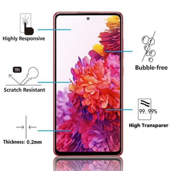 VCOMP® för Samsung Galaxy S20 FE 2022 6,5": förpackning - 3-pack skärmskydd i härdat glas i helfärg - SVART SVART