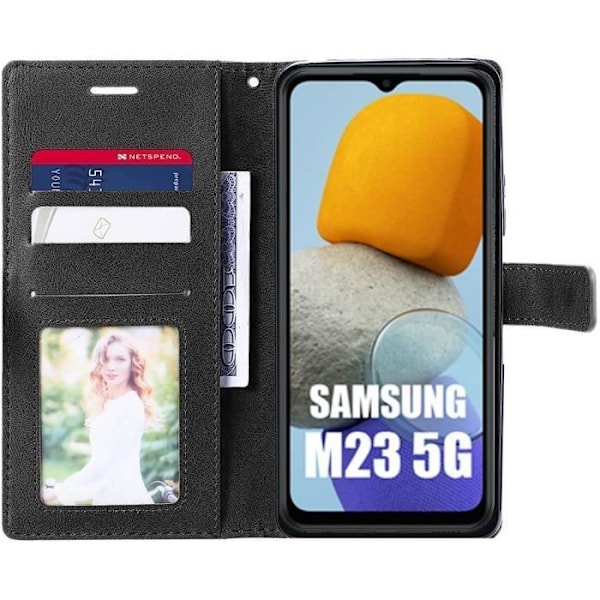 Skyddsfodral för Samsung Galaxy M23 5G - BOOLING - Lädereffekt - Tvåfärgad brun kastanj