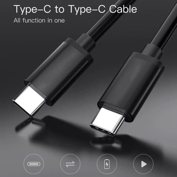 1M USB-C till USB-C laddarkabel för Redmi Note 10S Note 10 4G-5G Note 10 Pro Note 10 Lite -2 Pack Svart