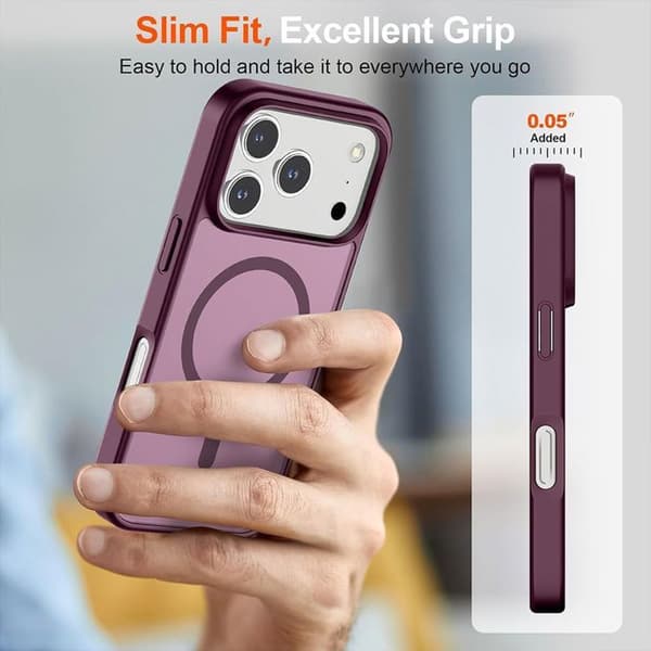 Skyddsskal - BOOLING - iPhone 17 Pro - Stöttålig - Magnetring - Härdat glas Röd