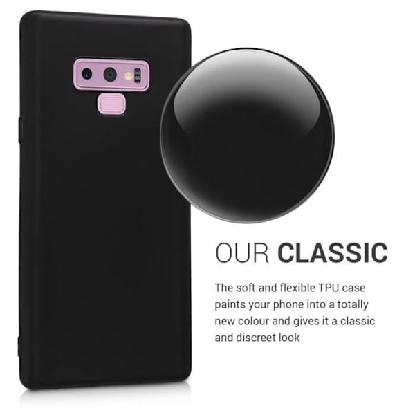 Fodral - kwmobile - Galaxy Note 9 - Mattsvart silikon - Fullständigt skydd - Mjuk Svart