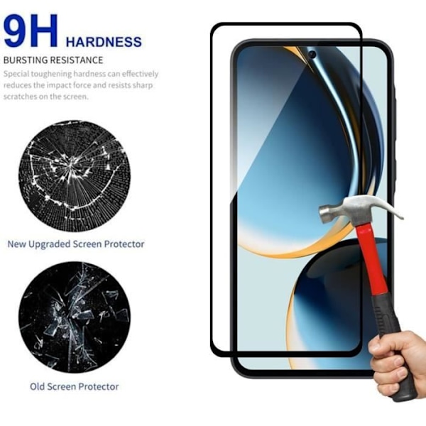 Härdat glas - Samsung - Galaxy A36 - Pack om 2 - Repåresistent - Heltäckande skydd Transparent med svart kant