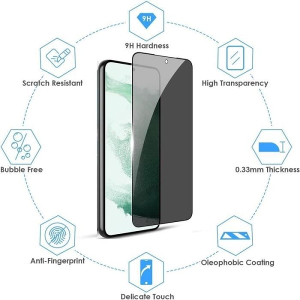 3 delar antispionhärdat glas för Samsung Galaxy A13 5G skärmskydd Svart