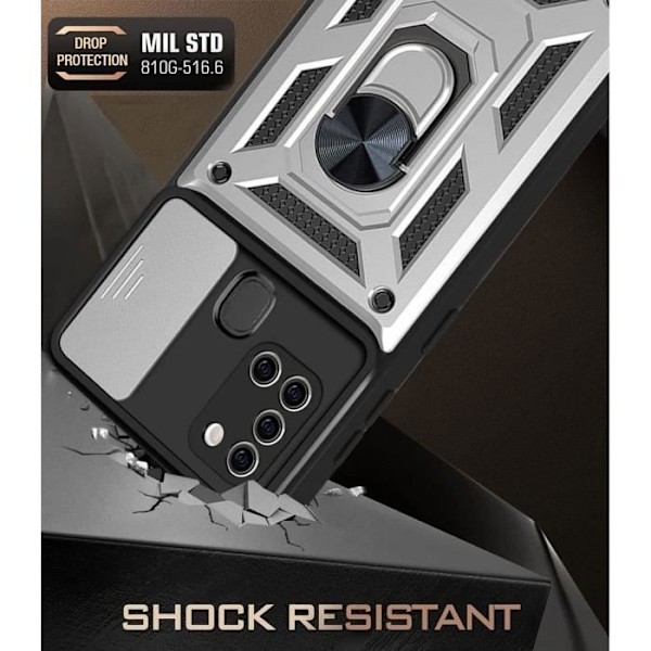 Skyddsfodral för Samsung A21S (6,5") - PROSHOP - Hard Army Style - Silver Silver