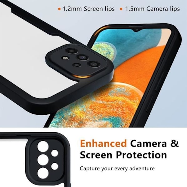 Skyddande skal - BOOLING - för Samsung A23 5G - Stötsäkert - Svart kant - Semi-rigid svart