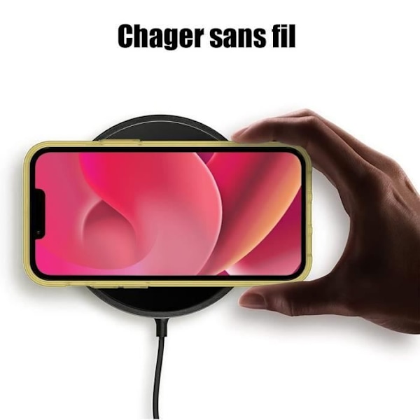 Gul mjuk skyddskal - BOOLING - För iPhone 14 - Repåfresistent, stötabsorberande, halkfri - Transparent Gul