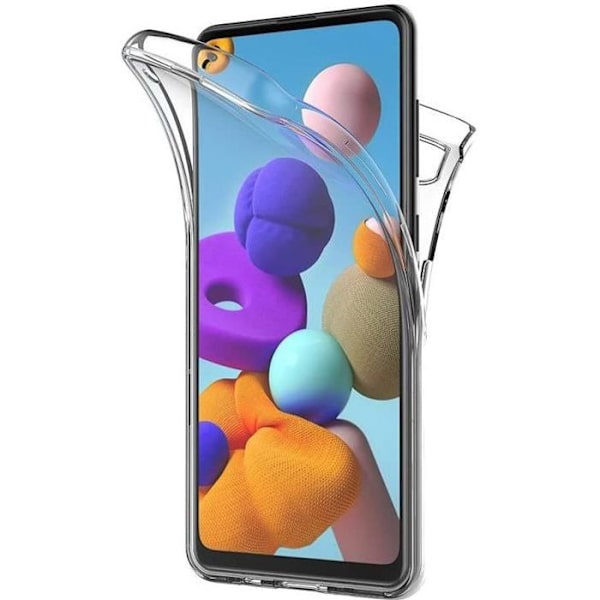 Fodral kompatibelt Samsung Galaxy A21s, 360° helkroppstransparent silikonfodral för Samsung Galaxy A21s silikonfodral