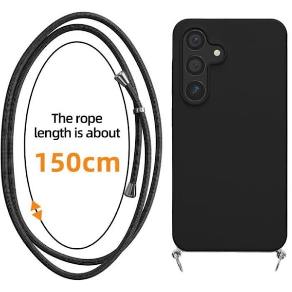Skyddsfodral - Samsung - Galaxy S24 Plus - Slim - Repellent - Inkluderar snöre Svart