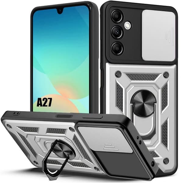 Skyddsfodral för Samsung Galaxy A27 5G, Stötsäker med Repfria Kameraskydd - Silver Silver