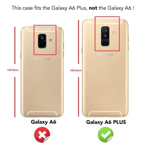 Helkroppsfodral för Samsung Galaxy A6 Plus, främre baksida & härdat glas stötsäkert fodral Fodral svart från NALIA Svart