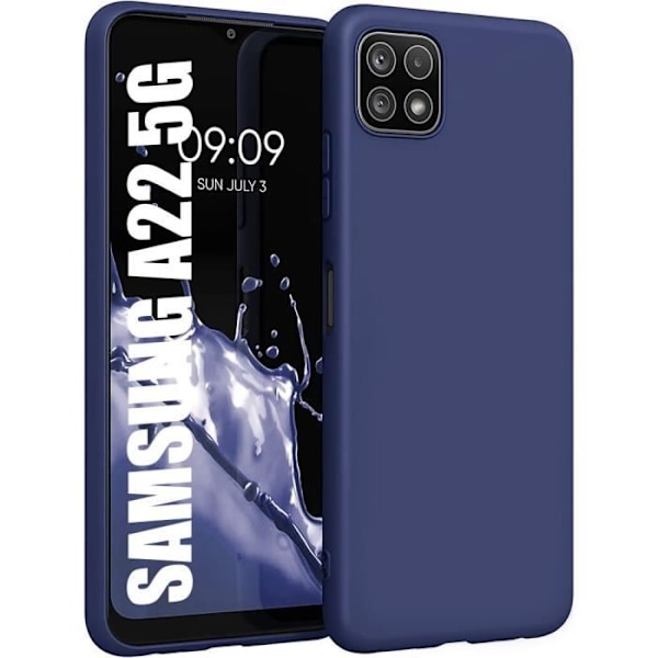 Höghållfast silikonmjukt skyddsfodral för Samsung A22 5G - Marinblå marinblå