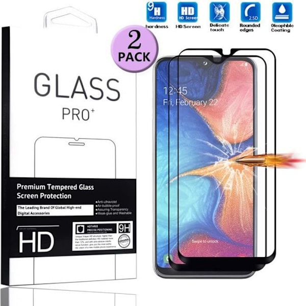 Skärmskydd - Samsung - Galaxy A20e - Härdat glas - 2 delar - Reptålig