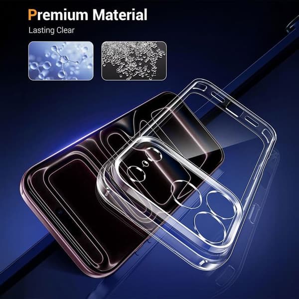 iPhone 18 Pro-fodral, Transparent Silikon Stötsäker Repfria Slim Lätt Transparent