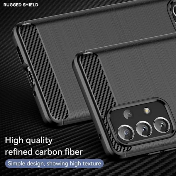 Fodral för Samsung A73 5G (6,5") + 2 härdade glasögon. Stötsäker Fodral Designfunktioner Silikonförstärkt skydd Svart Svart