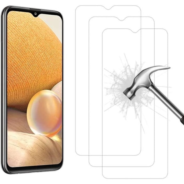 Härdat glas för Samsung A32 5G (6,4") förpackning med 3 skärmfilmer för säkra skydd Transparent