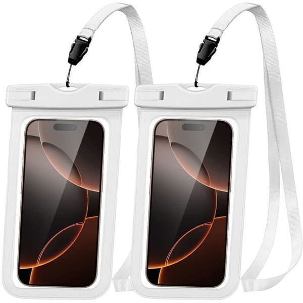2x Vattentät Fodral för Redmi Note 15 Pro Plus/Note 15 Pro/Note 14/Note 13 Pro Plus/Note 13/12/11/10, IPX8 med Vit Kant Vit