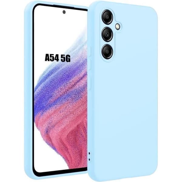 Coque - BOOLING - för Samsung Galaxy A54 5G - Silikon - Stötresistent - Ljusblå Himmelsblå