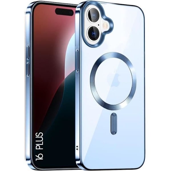 Skyddskal - BOOLING - iPhone 16 Plus - Mjuk silikon - Ultra tunn - Magnetring Blå