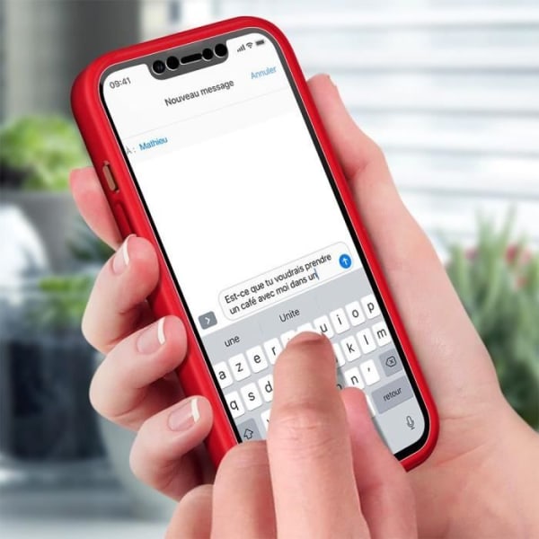 Cover til iPhone 14 360 Beskyttelse Anti-ridse hårdt forstærket kant Rød Röd