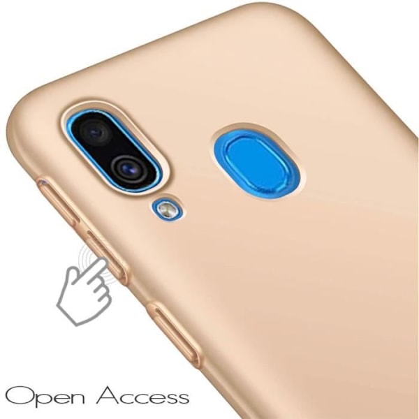 Samsung A40 (5,9") fodral med 2 härdade glasögon Bekvämt anti-repor enkel färg guld gyllene
