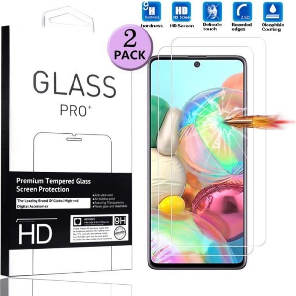 [2 PC] til Samsung Galaxy A71 Beskyttende film af hærdet glas Samsung Galaxy A71 2019 6,7" -2 stk.