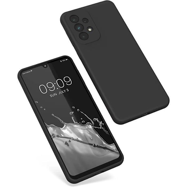 Skyddsfodral för Samsung Galaxy A33 5G - BOOLING - Flytande silikon - Stötsäker - Smal - Svart Svart