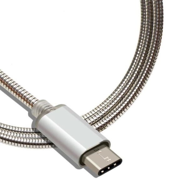USB Typ C-kabel, 2-pack, 1M - Silvermetall