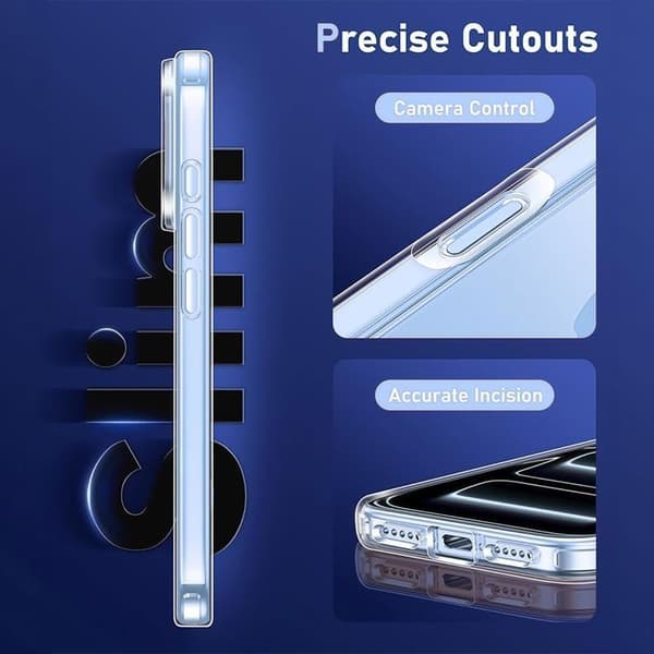 Skal för iPhone 18 Pro Max, Stötsäker Silikon Slim Transparent - 2 Härdat Glas Transparent