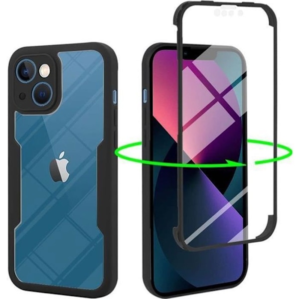 Helkroppsskydd för iPhone 13 (6,1 tum) - PROSHOP - Svart - TPU + PC - Matt Transparent