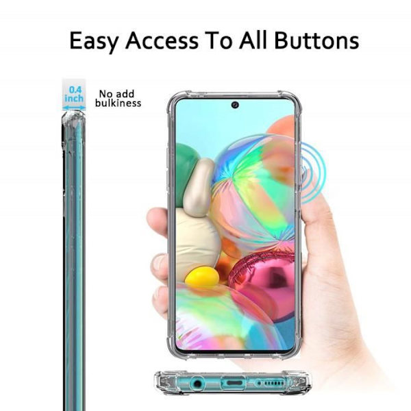 för Samsung Galaxy A71, Transparent Flexibel Stötsäker Bumper Case Anti-Scratch Silikon TPU Mjukt Fodral Skydds Silikonskydd