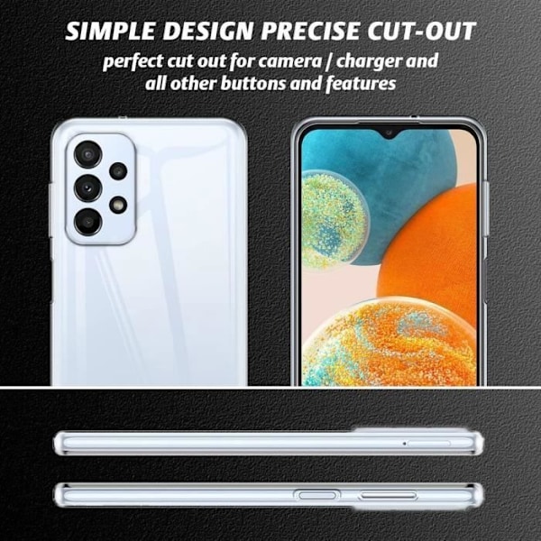 Mjukt skyddsfodral för Samsung Galaxy A23 5G - BOOLING - Genomskinlig - Stötsäker - Smal Transparent