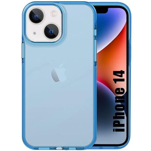 Silikonfodral till iPhone 14 Skydd Mjukt Stötsäkert Semi-Transparent Blå Blå