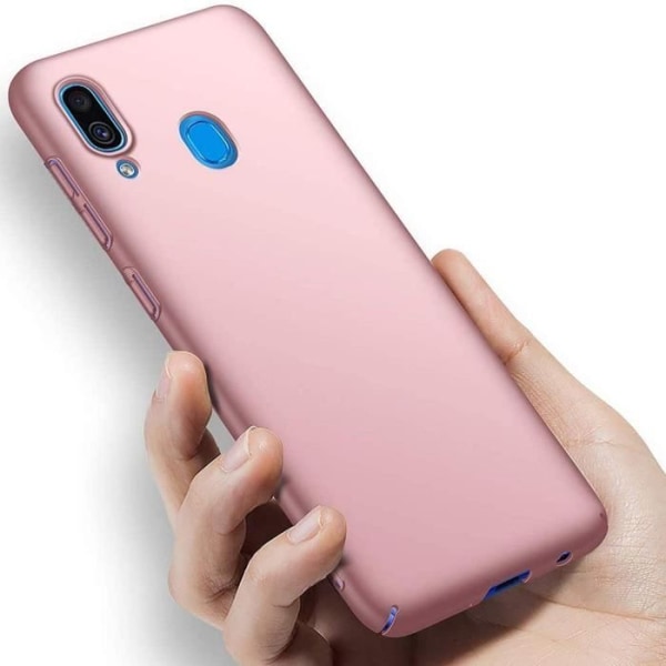 Etui til Samsung A20e (5,8") Pakke med 2 hærdede briller Blød beskyttelse Komfortabel ensfarvet pink Rosa