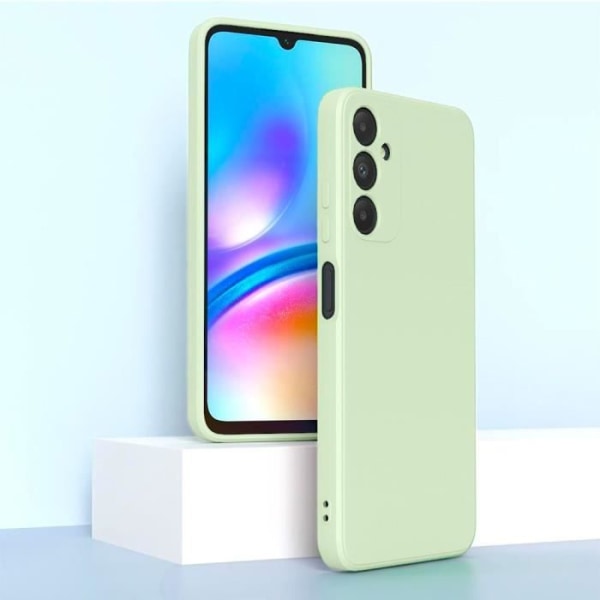 Fodral + 2 härdade glasögon för Samsung Galaxy A05s (ej för A05) Matt silikonskydd Ultra Slim Soft - Grön