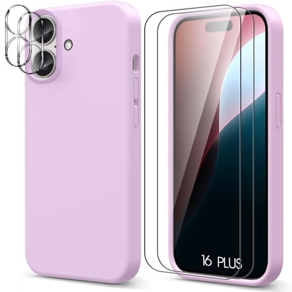 Skyddsfodral - Silikon - iPhone 16 Plus - Lila - Mjuk - Heltäckande skydd Lila