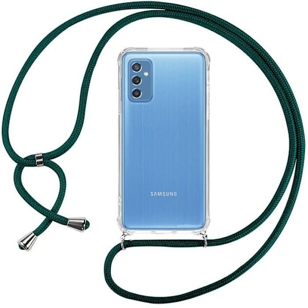 Mobilskal - Samsung - M52 5G - Flexibel - Repellerande - Transparent med justerbar snodd Transparent-midnattsgrön