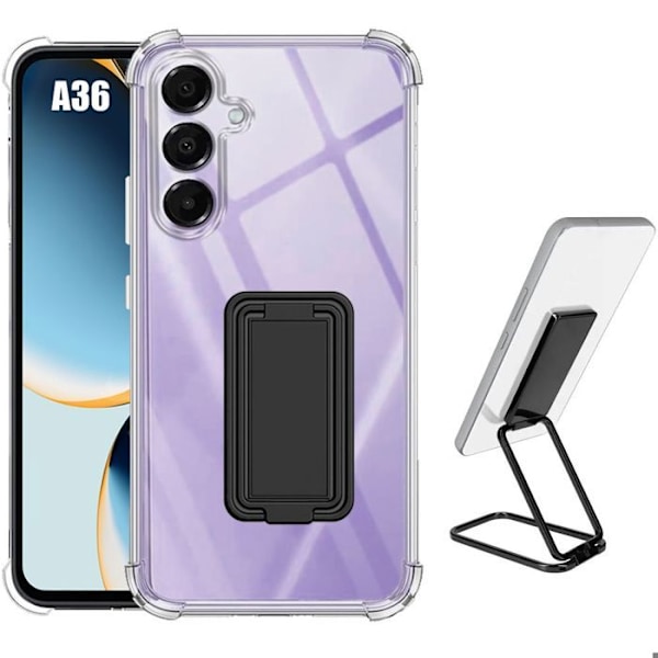 Coque för Samsung Galaxy A36 5G, Transparent med Justerbart Metallstöd - BOOLING® Transparent