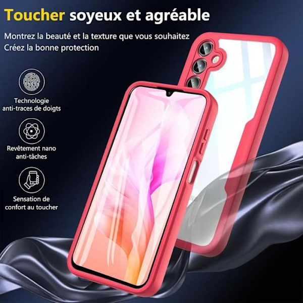 Coque 360 - Samsung - Galaxy A15 5G - Full Skydd - Röd - Stötdämpning Röd