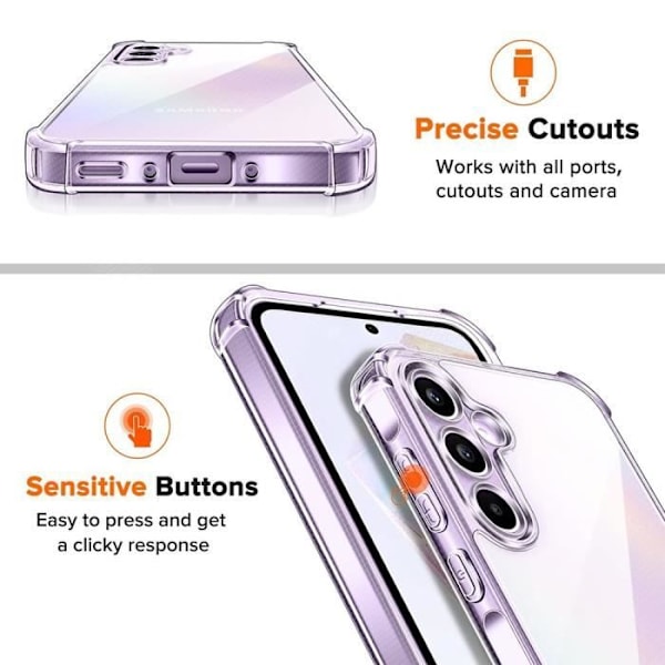 Skyddsfodral - BOOLING - Samsung Galaxy A36 - Stötsäker silikon - Genomskinlig - Smal Transparent