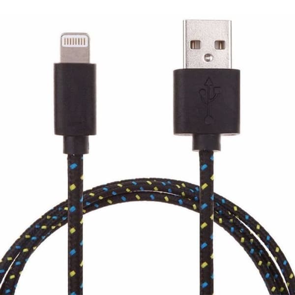 1M Usb-kabel för iPhone flätat tyg Sync-kabel Strömladdare för iPhone 6 iPhone 5 iphone5s / Passar för IOS 9 Vit
