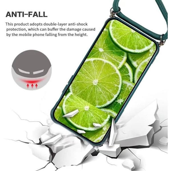 Mobiltelefonkedjefodral för iPhone 11 Pro Max (6,5") Nattgrön Hård Halvtransparent Anti-chock Lättvikt Nattgrönt